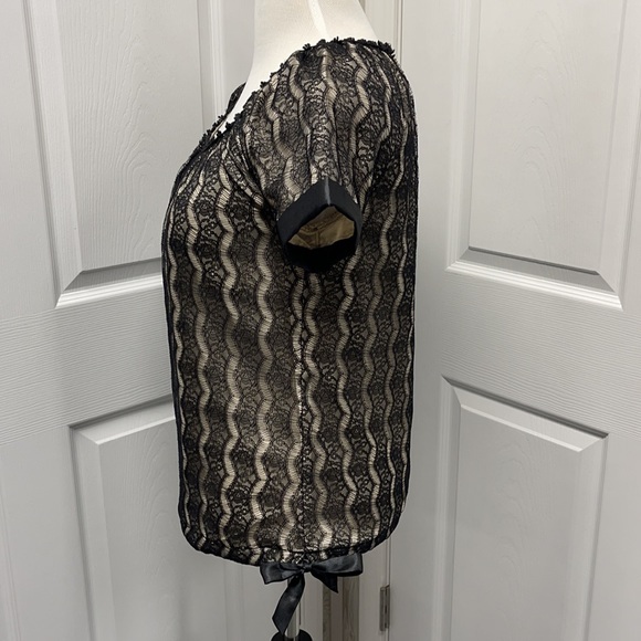 Willi Smith Black Lace Top Small - Picture 5 of 9